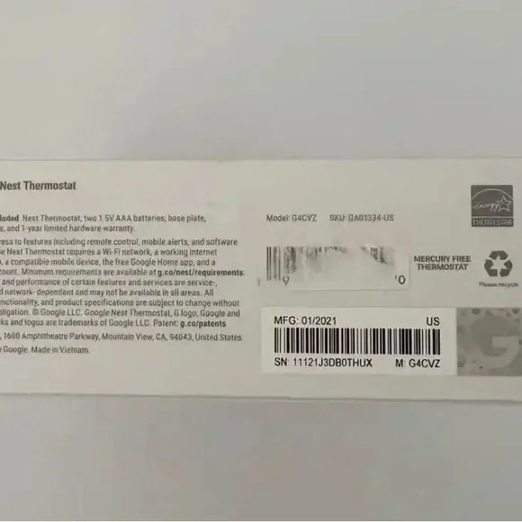 Brand New / Never Used Google Nest Smart
Programmable Thermostat In White - Picture 5 of 11